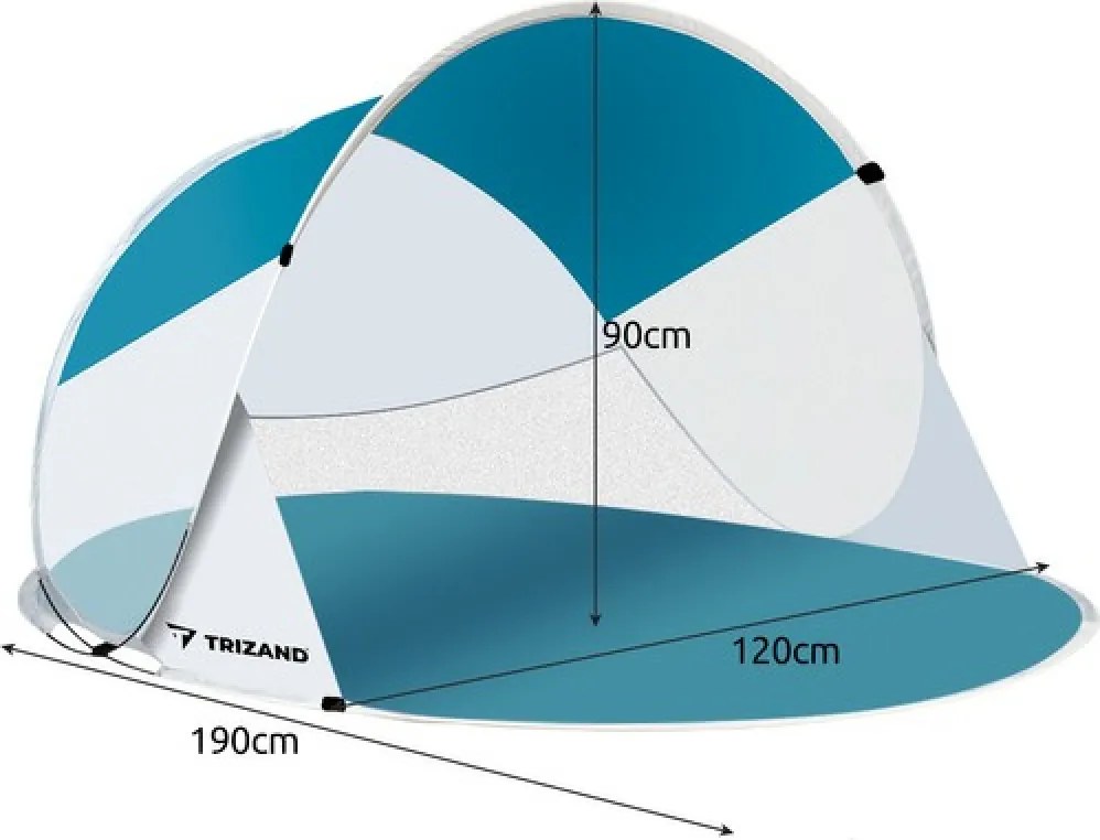 Namiot plażowy SUNSHADE 120x190 cm, niebiesko-biały