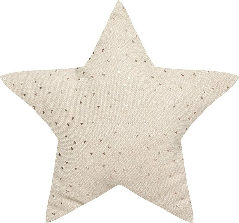 Dekoracyjna Poduszka Gwiazda Berlingot Beżowa 40 x 40 cm Motywy Gwiazd Metalizowanych