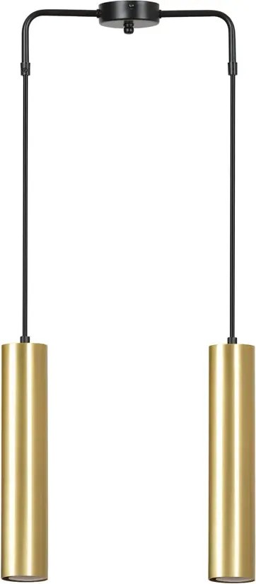 Czarna podwójna lampa wisząca tuba - 6X D062 S8-W28