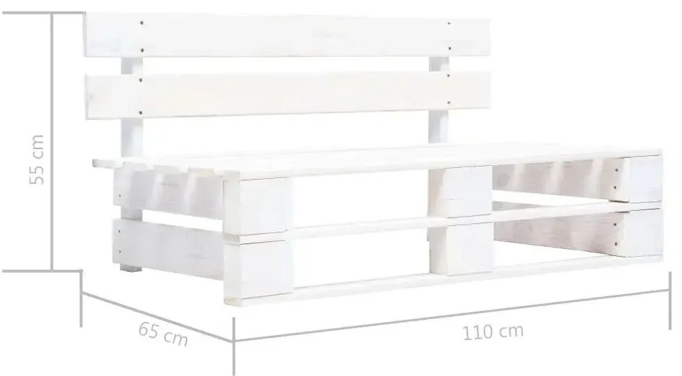 Biała ławka ogrodowa z palet - Olefix 2X
