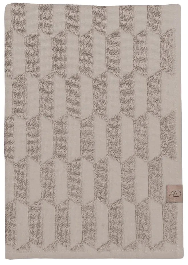 Beżowy bawełniany ręcznik kąpielowy 70x133 cm Geo – Mette Ditmer Denmark