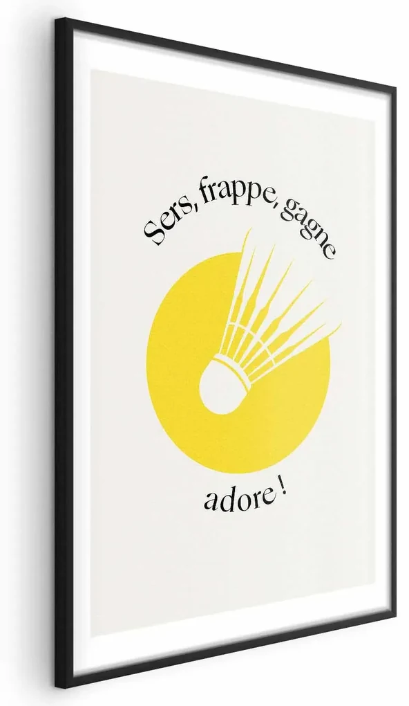Plakat Lotka do badmintona 60x90 cm z ramą czarną z marginesem ARTGEIST B