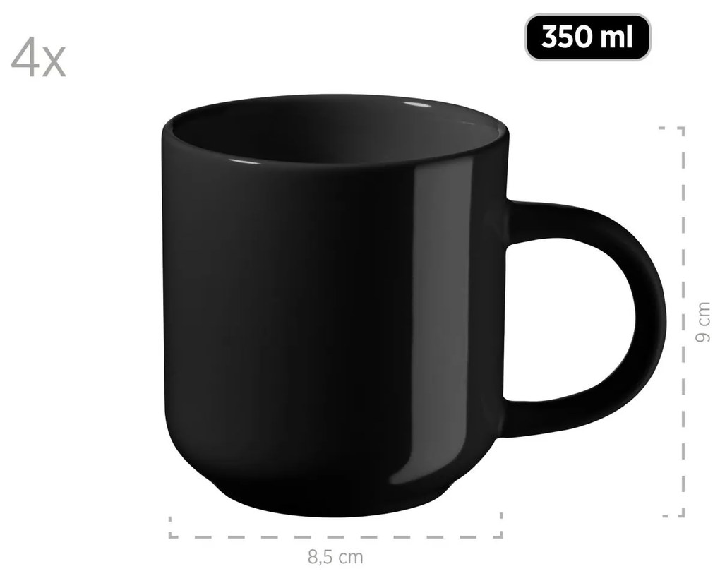 Mäser 16-częściowy zestaw do jadalni ALENIA, czarny