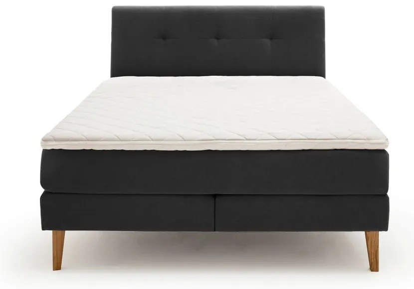 Antracytowe łóżko boxspring 160x200 cm Stockholm – Meise Möbel