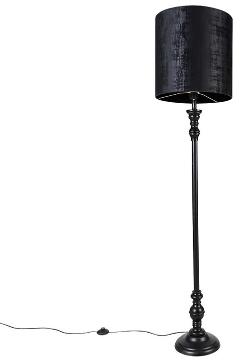 Klasyczna lampa stojąca czarna zkloszem czarnym 40 cm - Classico klasyczny/Antyczny Oswietlenie wewnetrzne