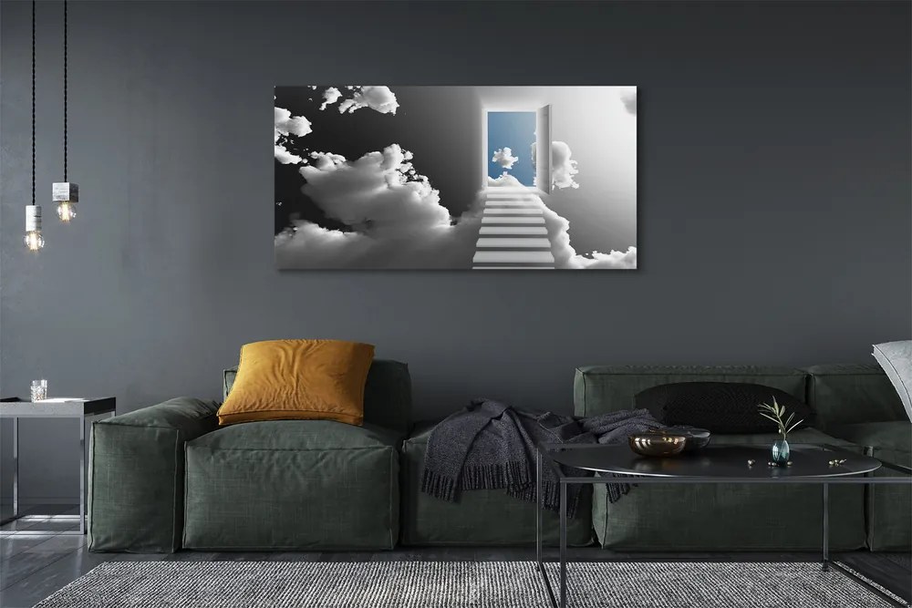 Zdjęcie na płótnie Schody do Drzwi w Chmurach