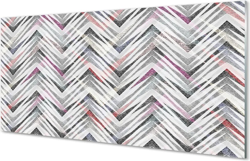 Panel szklany do Kuchni Kolorowy Wzór Jodełki