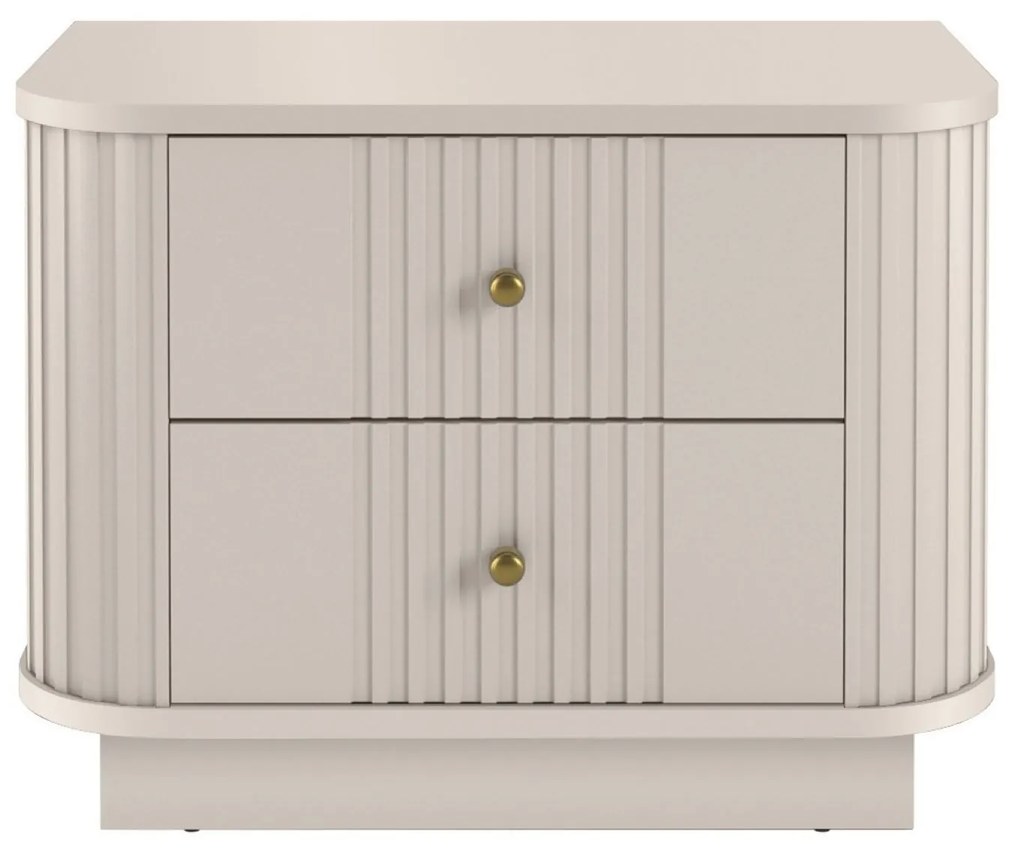 Zestaw szafek nocnych Vesper 56 cm na cokole - kaszmir / złote uchwyty