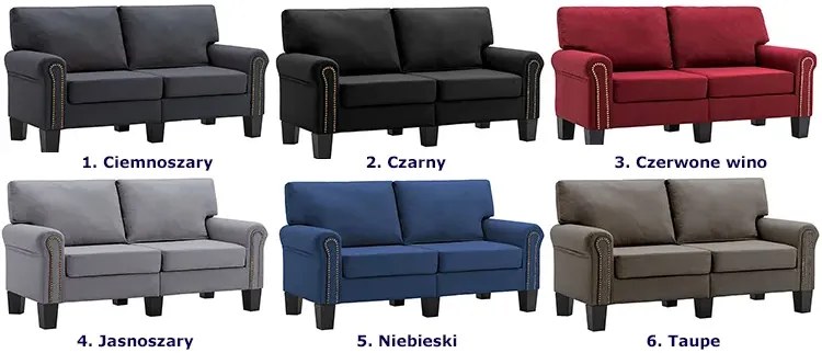 Luksusowa dwuosobowa sofa czerwone wino - Alaia 2X