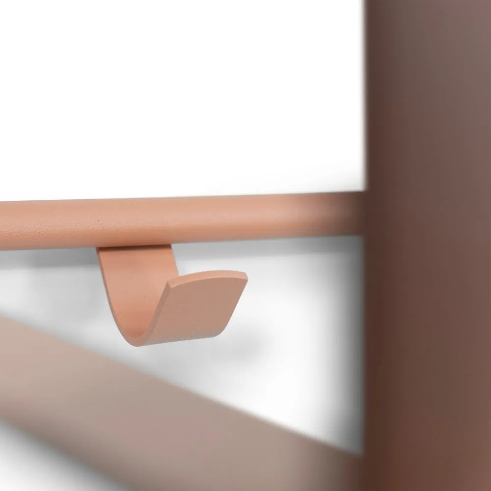 Łososiowy metalowy wieszak ścienny z półką 100 cm Rex – Spinder Design