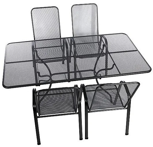 Metalowy zestaw ogrodowy SANDRA 1 + 4 stół 160x95 cm (CT311)