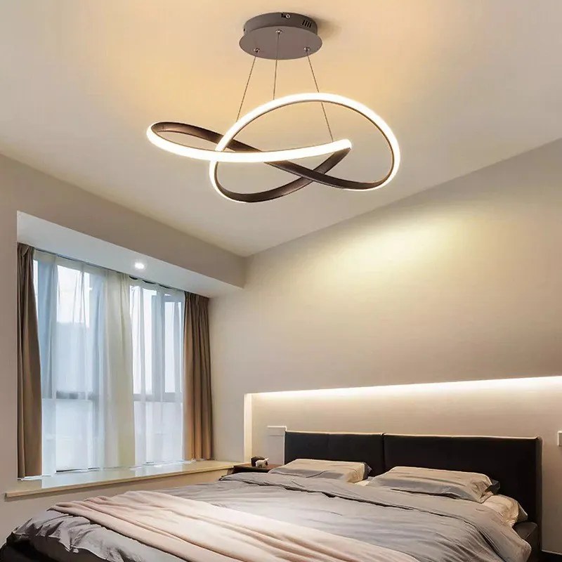 Lampa nowoczesna LED wisząca sufitowa pierścienie AT61-ESL-Black
