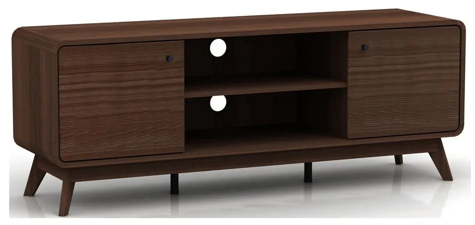 Brązowa szafka pod TV w dekorze orzecha 140x53 cm Caitlin – Støraa