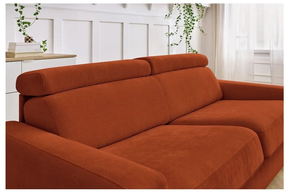 Ceglasta rozkładana sofa 215 cm Monaco – Bobochic Paris