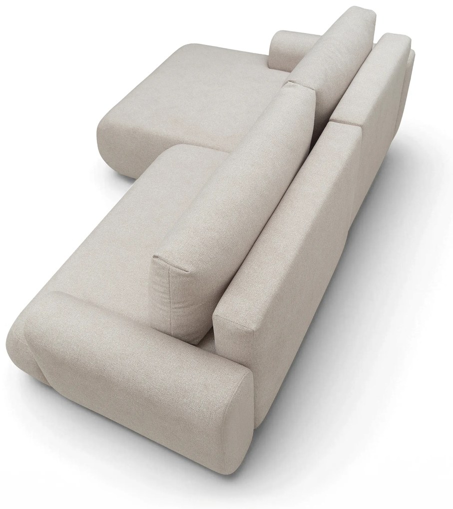 Narożnik Lotulis Mini z funkcją spania lewostronny - kremowa dzianina hydrofobowa Blur 01