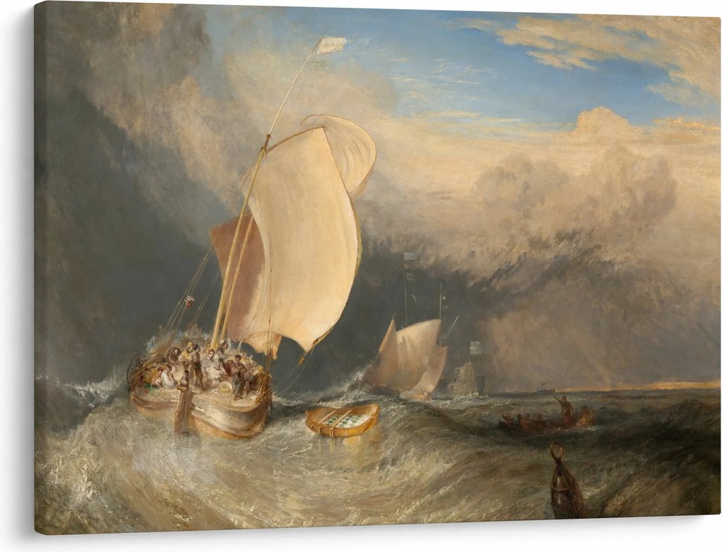 Obraz - William Turner, Fishing Boats with Hucksters Bargaining for Fish, reprodukcje (70x50 cm)