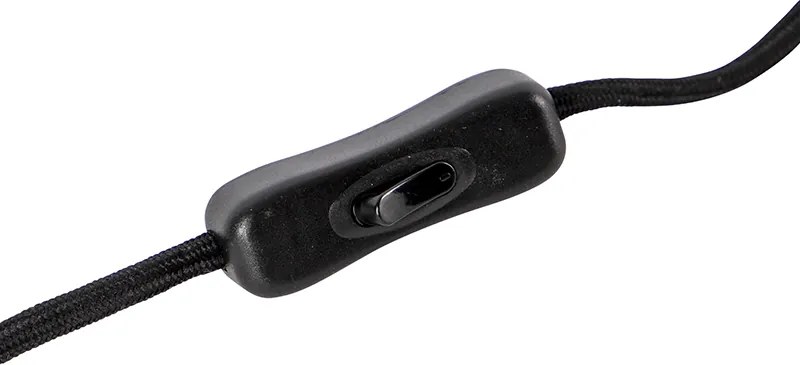 Designerska lampa stołowa czarna z dymionym szkłem - Dome