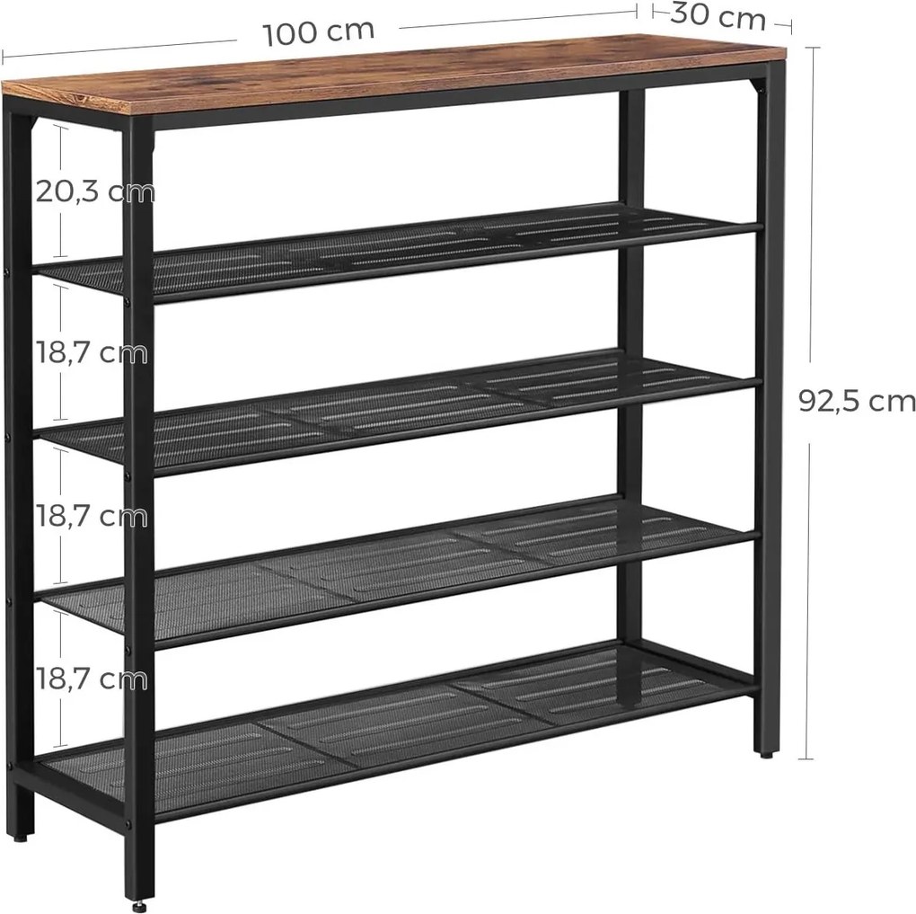 Konsola do przedpokoju Salto 15 z drucianymi półkami