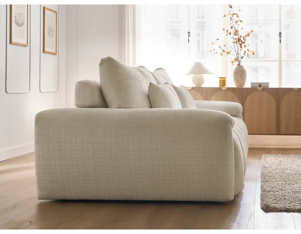 Beżowa sofa z tkaniny szenilowej 264 cm Ivane – Bobochic Paris