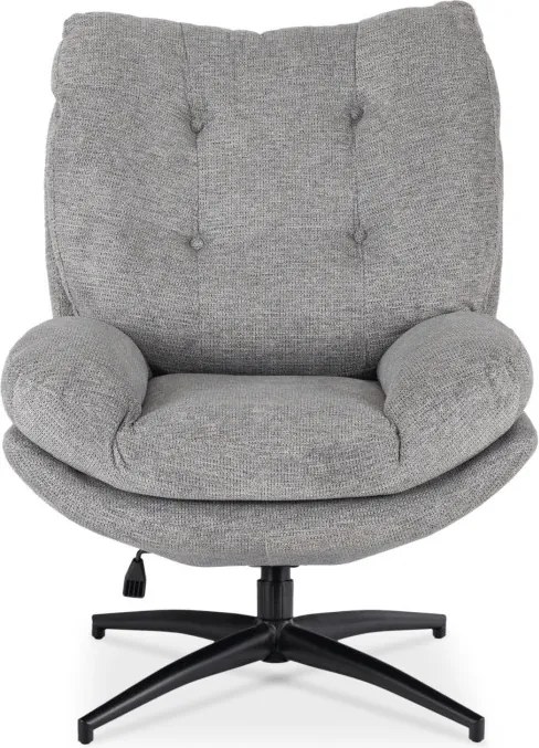 Fotel Wypoczynkowy Obrotowy FREMONT z Podnóżkiem Szary Nowoczesny