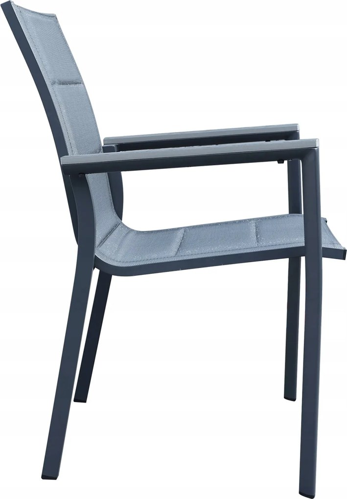 Krzesło Ogrodowe Grafit 56x65x88 cm Szara Szybkoschnąca Tkanina Nowoczesny