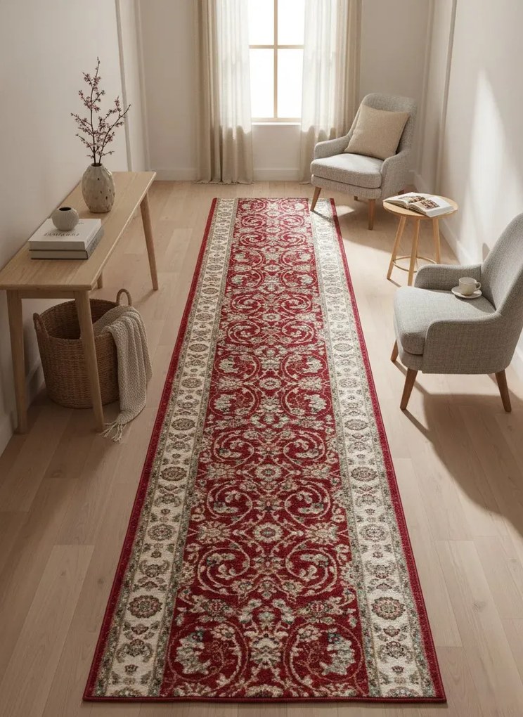 Czerwony chodnik dywanowy w klasyczny wzór G0-B23