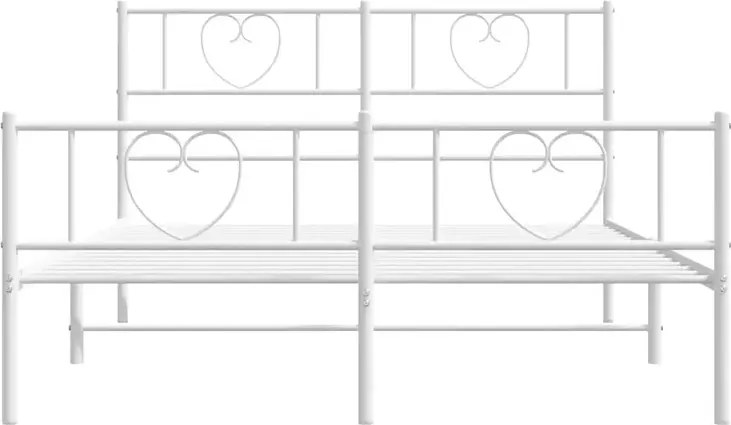 Białe metalowe łóżko małżeńskie 140x200 cm W0-N28