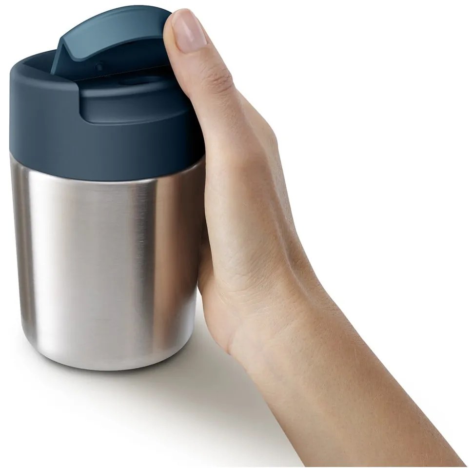 Kubek podróżny w granatowo-srebrnym kolorze 340 ml Sipp – Joseph Joseph