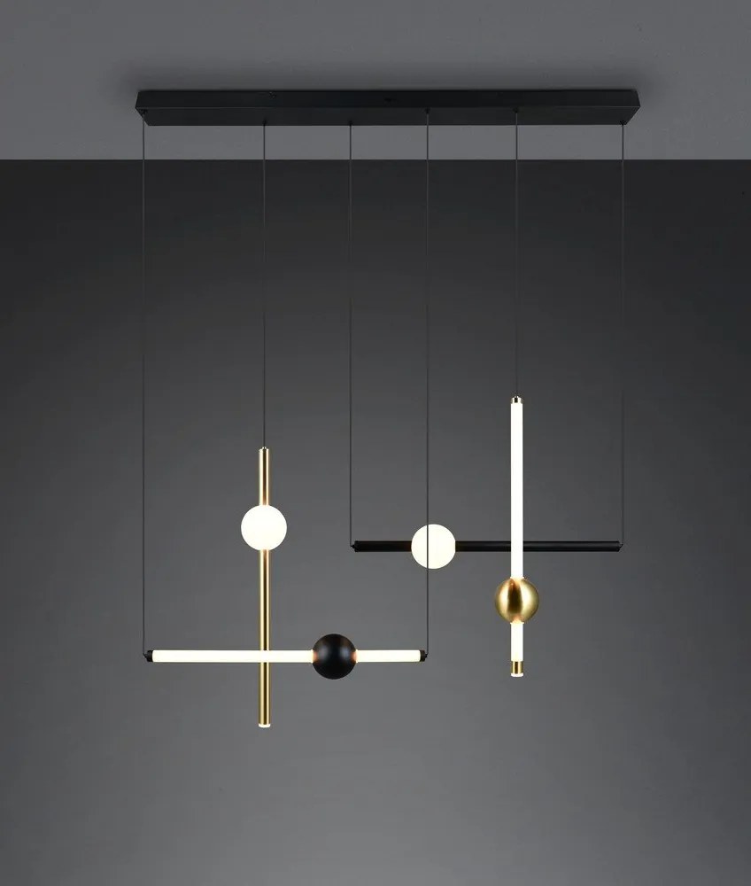 Lampa wisząca LED w czarno-złotym kolorze ze ściemniaczem Melita – Trio