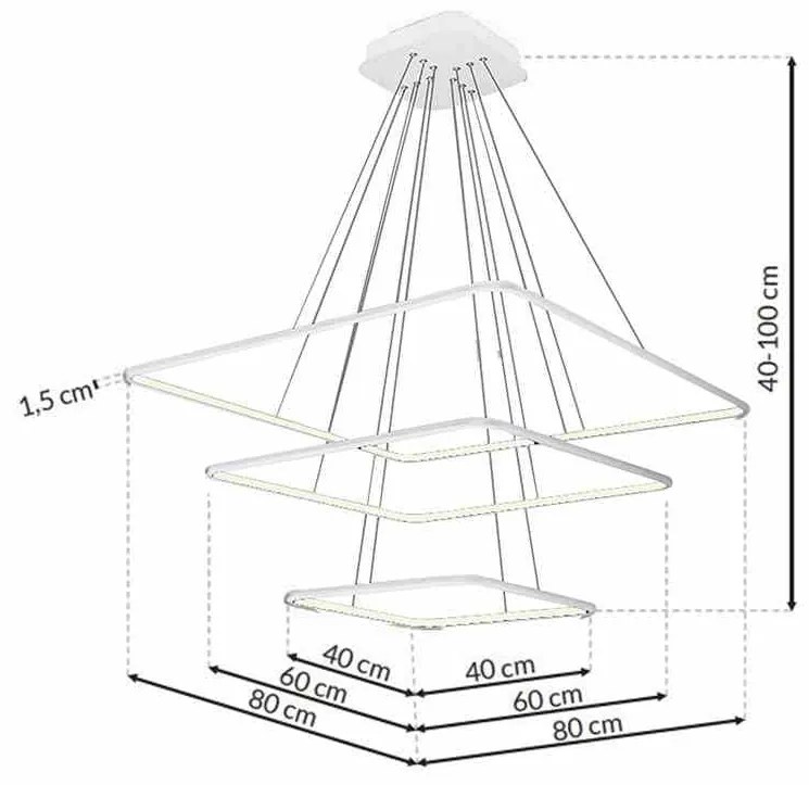 LAMPA WISZĄCA nowoczesna geometryczna biała NIX WHITE 117W LED