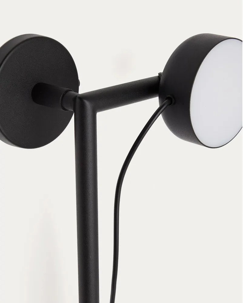 Czarny metalowy kinkiet LED ze ściemniaczem do kontaktu Orey – Kave Home