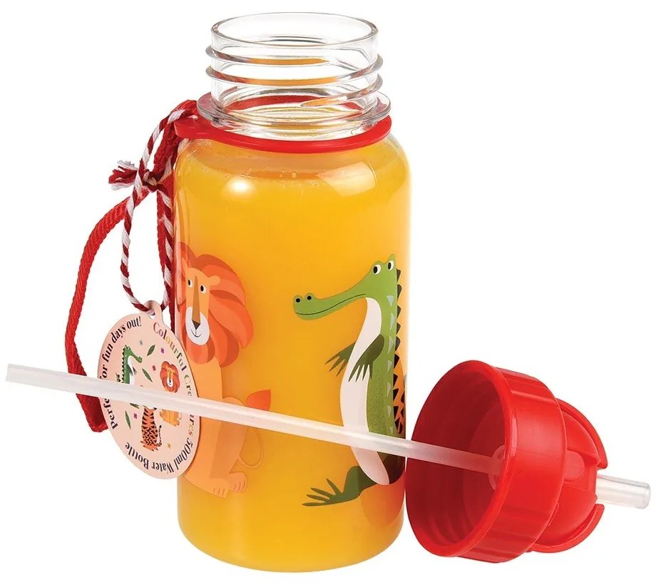 Czerwona butelka dla dzieci z tritanu 500 ml Colourful Creatures – Rex London