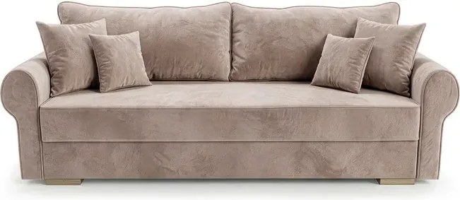 Sofa z Funkcją Spania RELON Beżowa Glamour