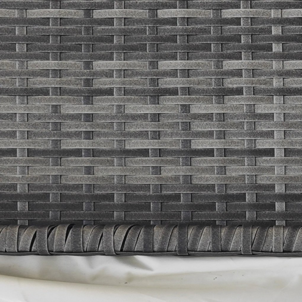 Outsunny Stolik Balkonowy, półokrągły, Polirattan+Metal, 100x50x74 cm, Szary