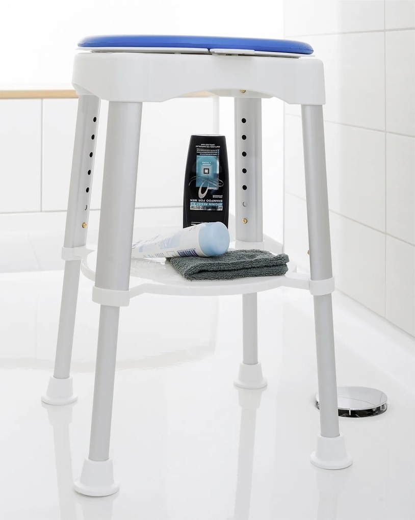 Taboret pod prysznic, obrotowe siedzisko, wys. 41,5-59 cm
