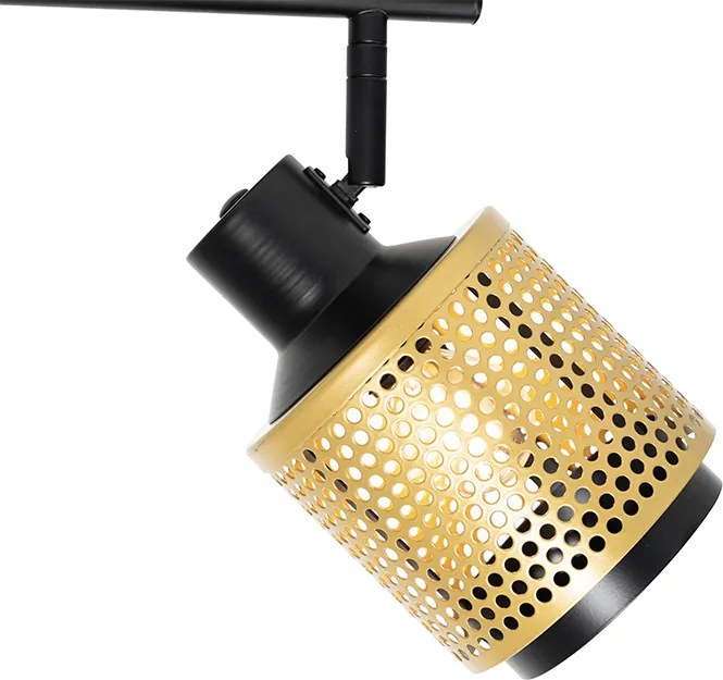 Industrialny reflektor czarny ze złotem 2-światła - Kayden