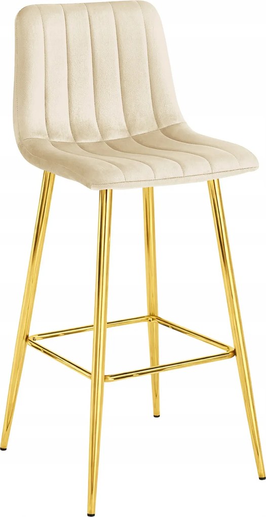 Jasnobeżowy hoker tapicerowany w stylu glamour G6-T59