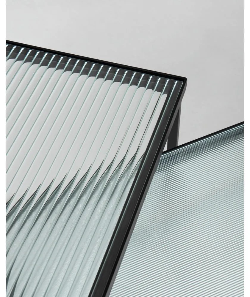 Czarne szklane stoliki zestaw 2 szt. 55x100 cm Akemi – Kave Home