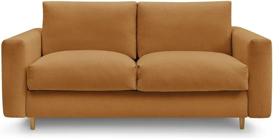 Musztardowa sofa do spania/rozkładana 200 cm Cocoone – Bobochic Paris