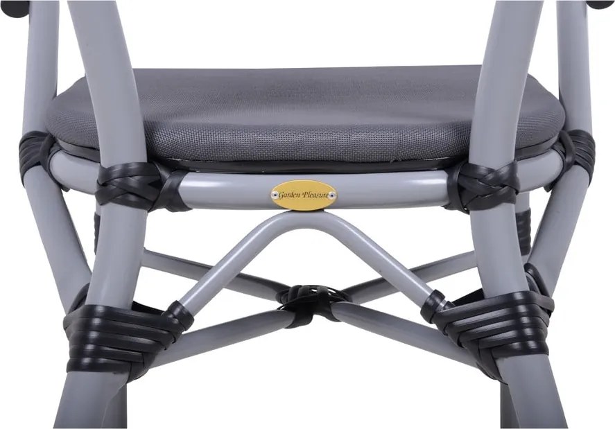 Szare metalowe krzesło ogrodowe Toskana – Garden Pleasure