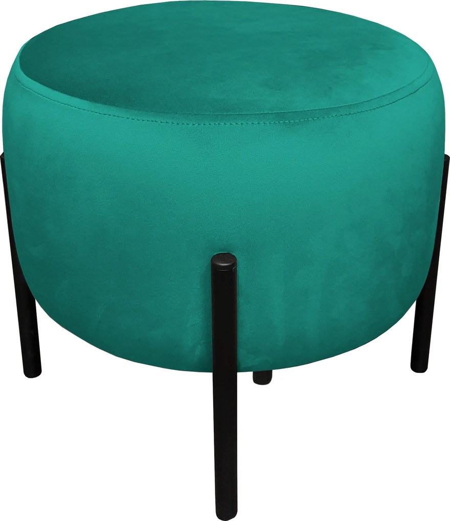 Pufa OLA loft ławka podnóżek metal : Kolor Stelaża - Czarny , Kolor tkaniny - VELVET - MG20, Typ tkaniny - Velvet
