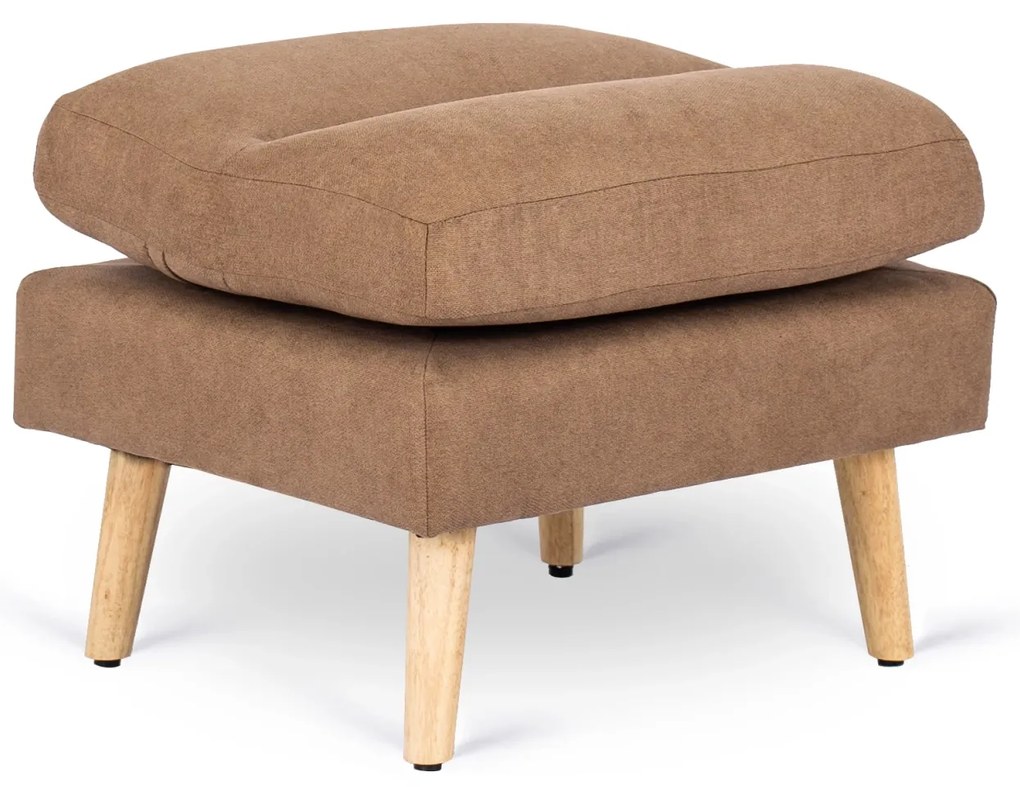 Fotel Wypoczynkowy HENRY z Podnóżkiem Brązowy Nowoczesny Loftowy