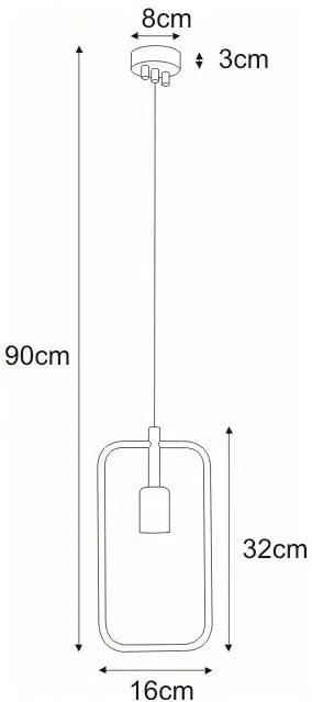 Loftowa lampa wisząca prostokąt - S083 P8-K29