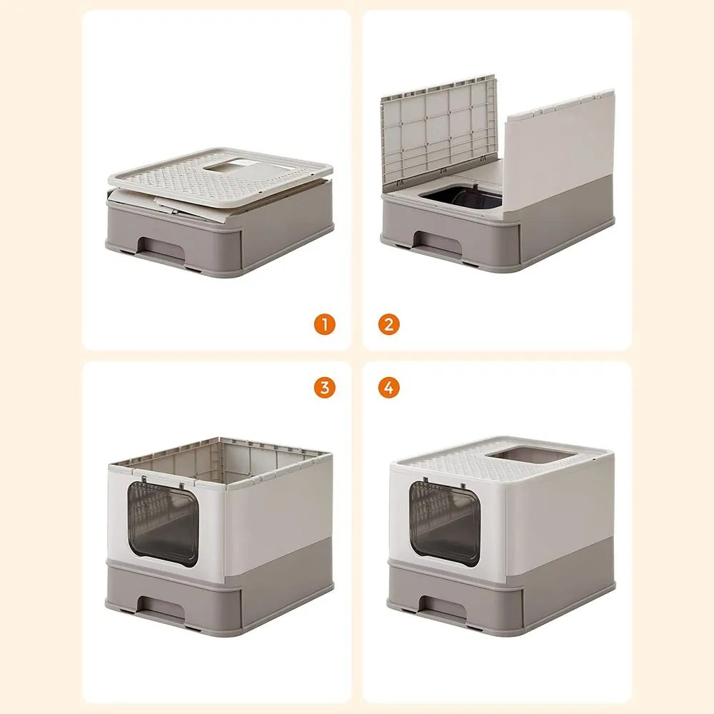 Składana toaleta dla kotów z wysuwaną tacą Feandrea