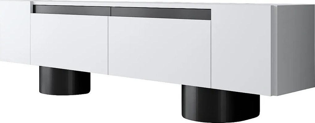 Stojak pod TV – 180 cm x 50 cm x 30 cm – biały i czarny – MDF