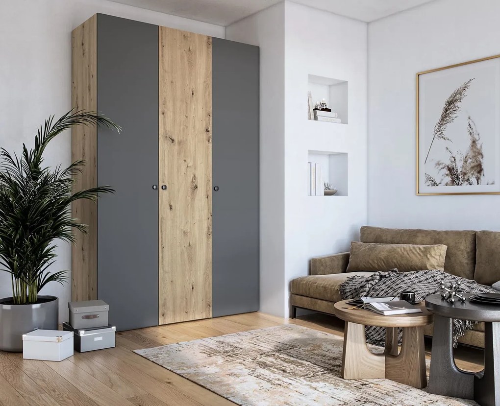 Korpus szafy z dwoma drążkami 50 cm dąb artisan Z0-N78