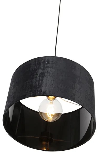 Nowoczesna lampa wisząca czarna z kloszem czarnym 35 cm - Combi Nowoczesny Oswietlenie wewnetrzne