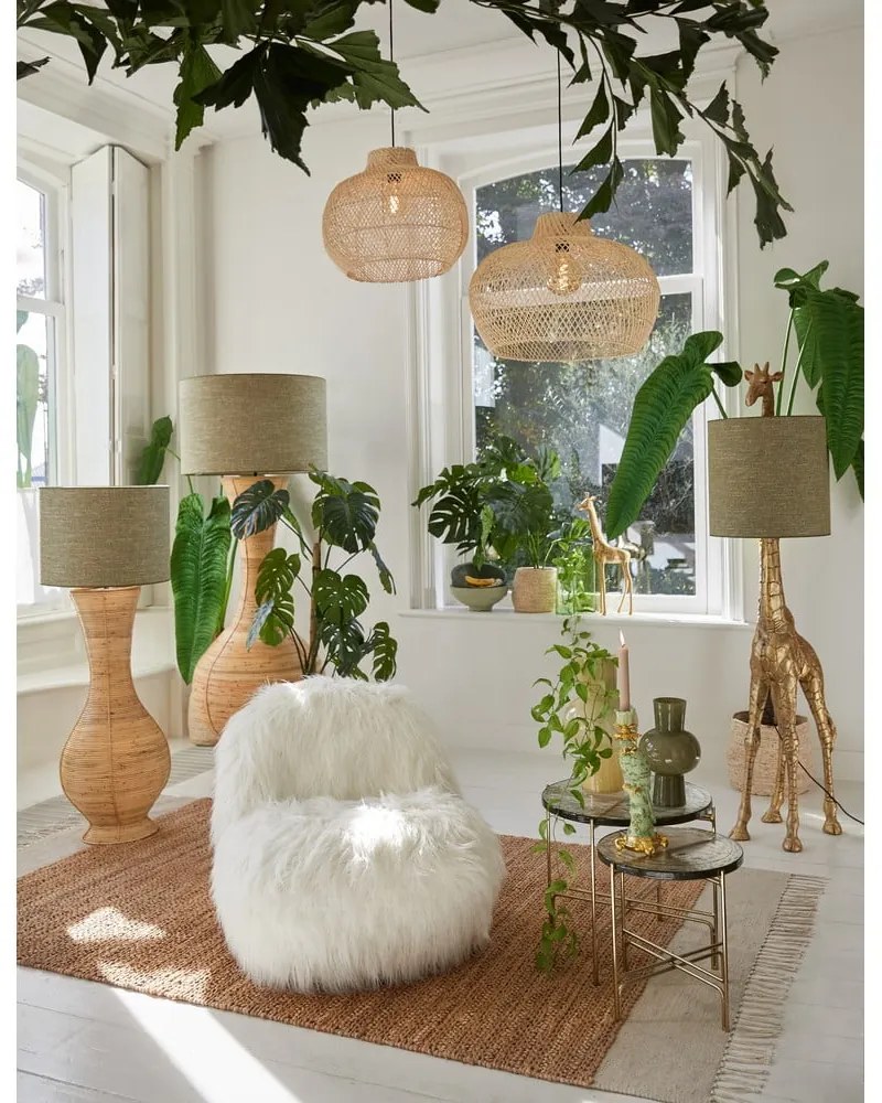 Lampa wisząca z rattanowym kloszem ø 60 cm Charita – Light &amp; Living