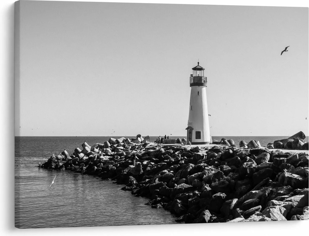 Obraz - Latarnia morska na wybrzeżu, Santa Cruz, Kalifornia (70x50 cm)