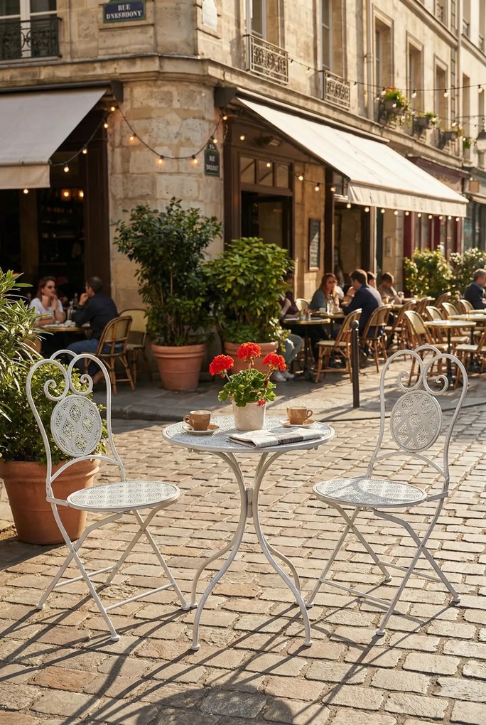 Zestaw białych mebli ogrodowych L1-W67